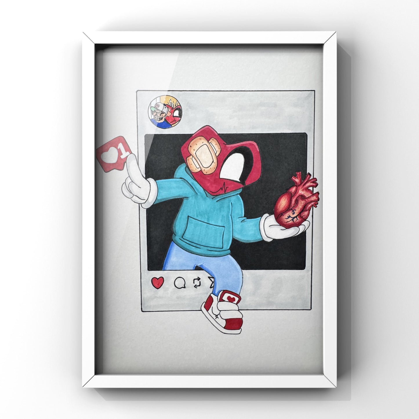 Likes or Life – Original Mixed Media Heart Art by Cardiartist | World Heart Day Awareness Piece